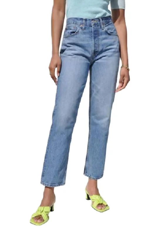 Colored women jeans in vibrant hues like red and yellow70S Stove Pipe Jeans In Favorite Bleu