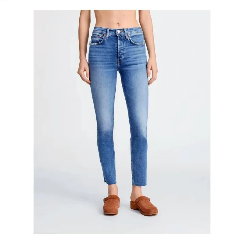 Bootcut women jeans to complement various shoe styles90S High Rise Ankle Crop Jeans In Indigo Storm