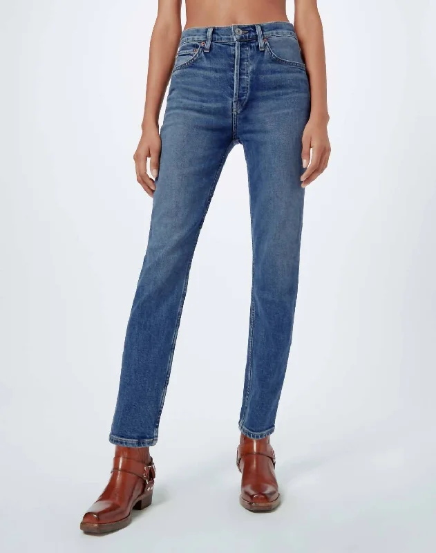 Cargo women jeans with multiple pockets for added functionality90's High Rise Ankle Extra Crop Jeans In Mid 70's