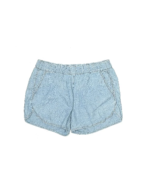 Women's Printed Geometric Patterned Shorts in Bright Colors for a Statement LookAdjustable Denim Shorts in Light Wash