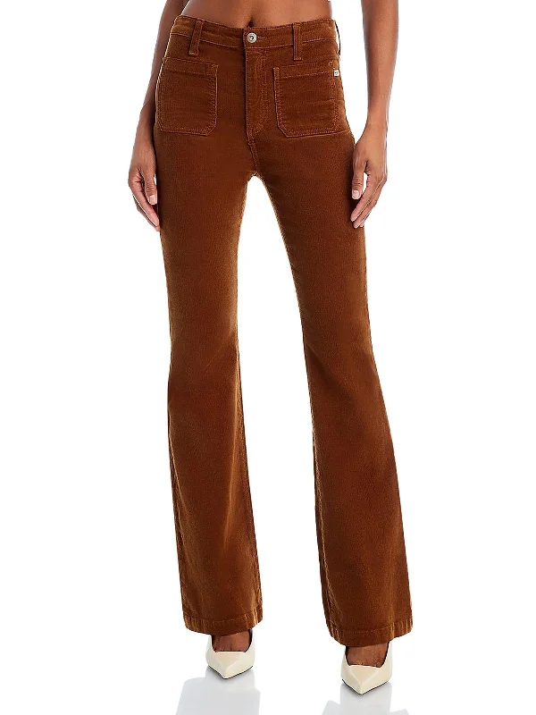 Button - fly women jeans with a traditional touchAnisten Womens Corduroy High Rise Bootcut Jeans