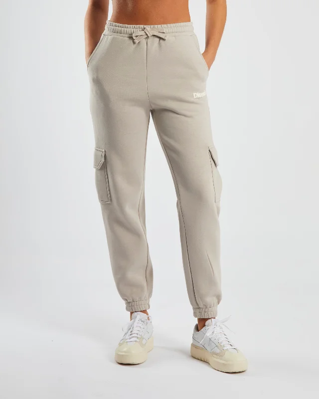 Women's High - Waisted Tight Trousers with Side Slits in Beige for a Trendy LookLorena Jogger Warm Stone