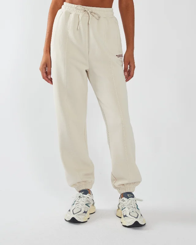 Women's Tight Trousers with Rhinestone Embellishments in Silver for a Sparkly LookMelissa Jogger Stone White