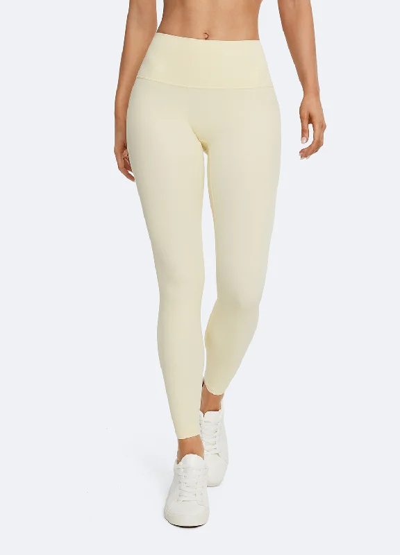 Women's Metallic Tight Trousers in Gold for a Glamorous Party EnsembleButter Yellow ⅞ Leggings