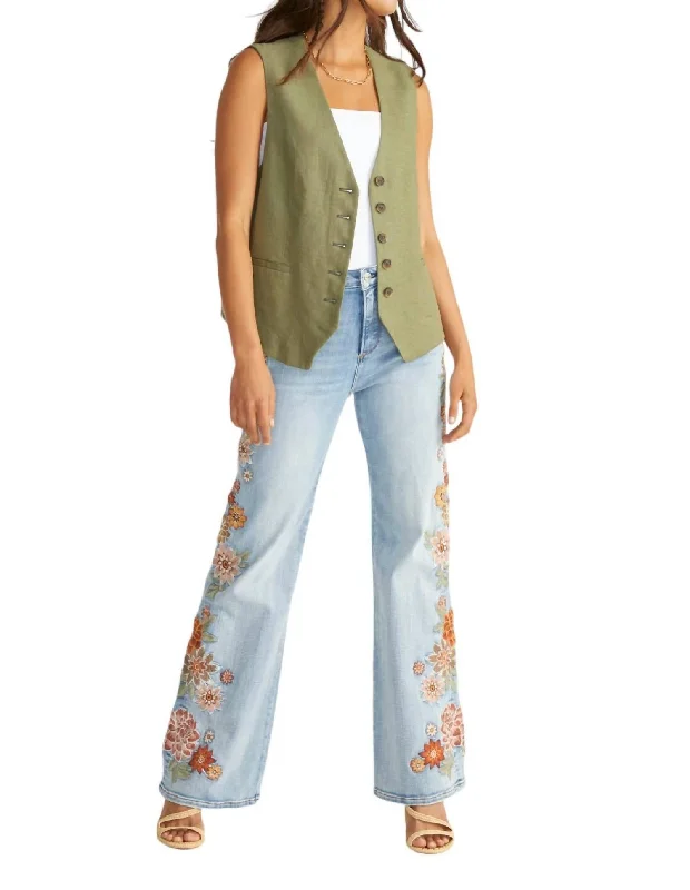 High - waisted women jeans for a flattering silhouetteCharlee Wide Leg Jeans In Spring Neptune