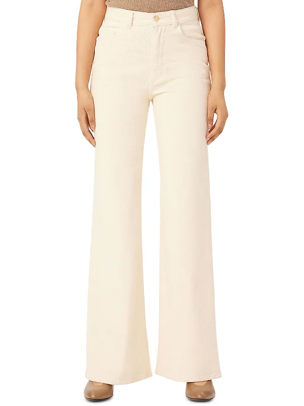 Light - wash women jeans for a fresh and summery appearanceHepburn Womens Textured Corduroy Wide Leg Jeans