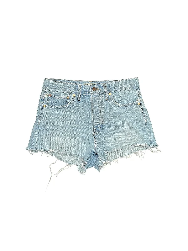 Women's Lace - Trimmed Shorts in White for a Romantic and Elegant OutfitHigh-Rise Denim Shorts in Light Wash