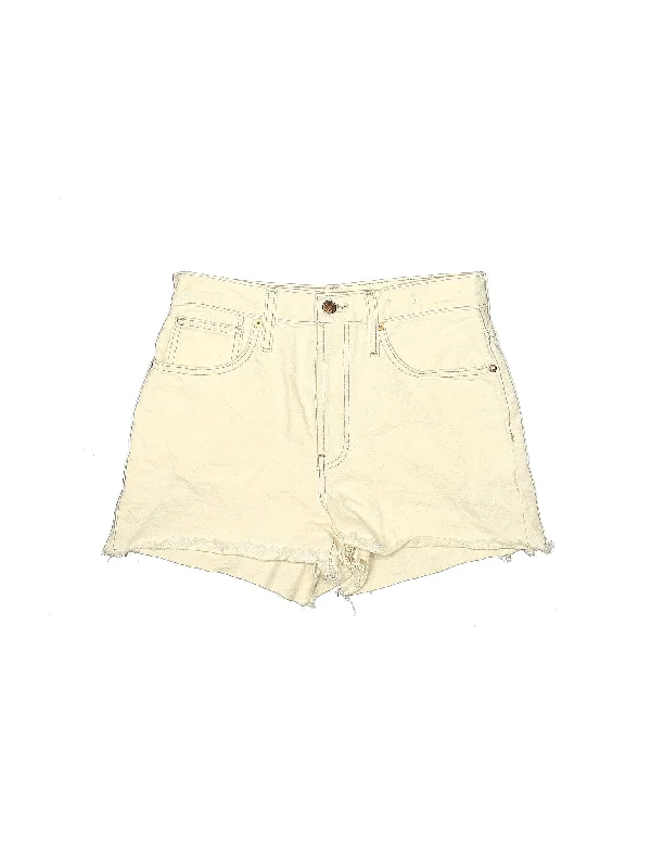 Plus Size Women's Denim Cut - off Shorts with Frayed Edges for a Casual and Laid - Back VibeHigh-Rise Denim Shorts in Light Wash