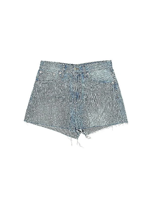 Women's Printed Geometric Patterned Shorts in Bright Colors for a Statement LookHigh-Rise Denim Shorts in Medium Wash