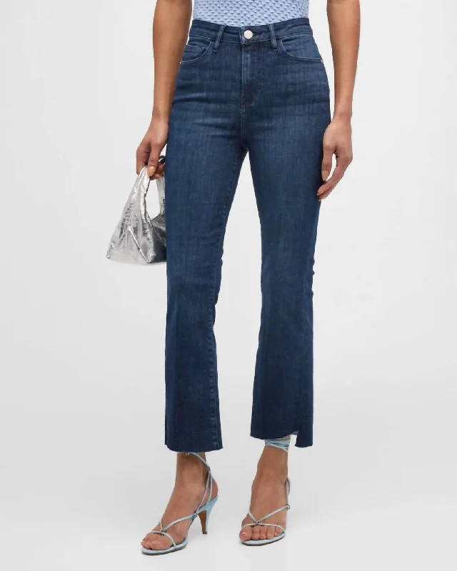 Acid - wash women jeans with a retro finishLe Crop Mini Boot Cascade Hem Jeans In Calvin