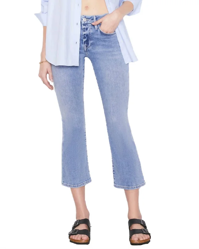 Embroidered women jeans with intricate patternsLe Crop Mini Bootcut Jeans In Jadite