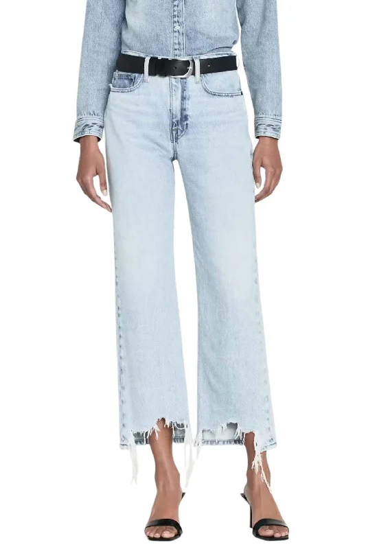 Wide - leg women jeans for a modern and relaxed vibeLe Jane Crop Bite Hem Jeans In Fizz Indigo