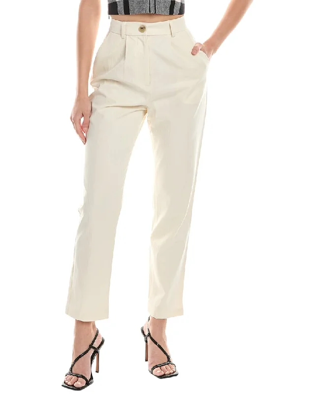 Women's High - Waisted Tight Trousers with Side Slits in Beige for a Trendy LookMara Hoffman Dita Pant