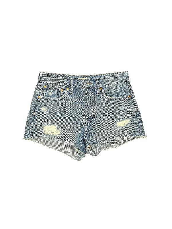 Women's Lace - Trimmed Shorts in White for a Romantic and Elegant OutfitMid-Rise Denim Shorts