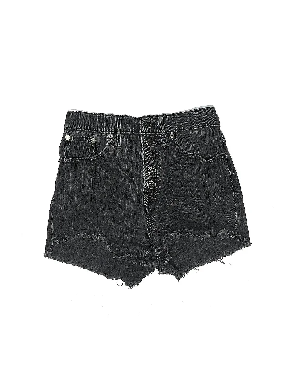 Women's Printed Geometric Patterned Shorts in Bright Colors for a Statement LookMid-Rise Denim Shorts in Dark Wash