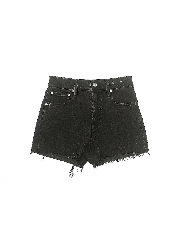 Plus Size Women's Denim Bermuda Shorts in Dark Wash for a Classic and Sophisticated StyleMid-Rise Denim Shorts in Dark Wash