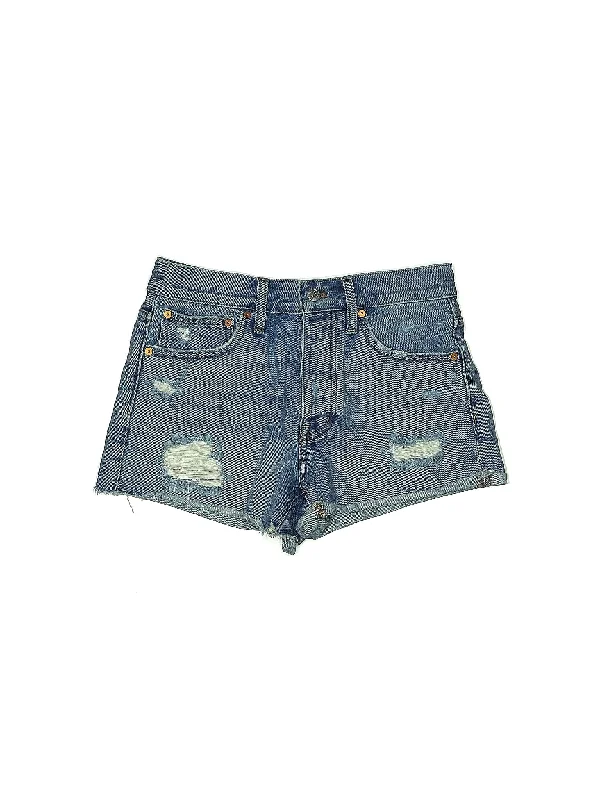 Women's Lace - Trimmed Shorts in White for a Romantic and Elegant OutfitMid-Rise Denim Shorts in Light Wash