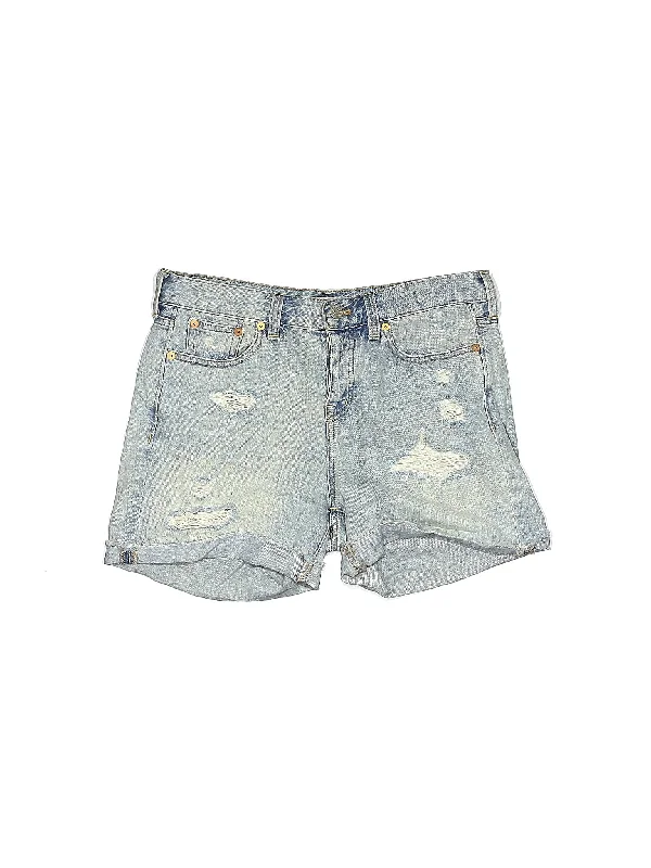 Women's Printed Floral Linen Shorts in Pastel Colors for a Summer Beach OutfitMid-Rise Denim Shorts in Light Wash