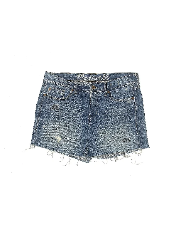 Plus Size Women's Denim Cut - off Shorts with Frayed Edges for a Casual and Laid - Back VibeMid-Rise Denim Shorts in Light Wash