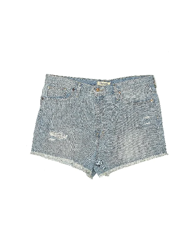 Women's High - Rise Paperbag Waist Shorts in Khaki for a Stylish and Comfortable LookMid-Rise Denim Shorts in Light Wash