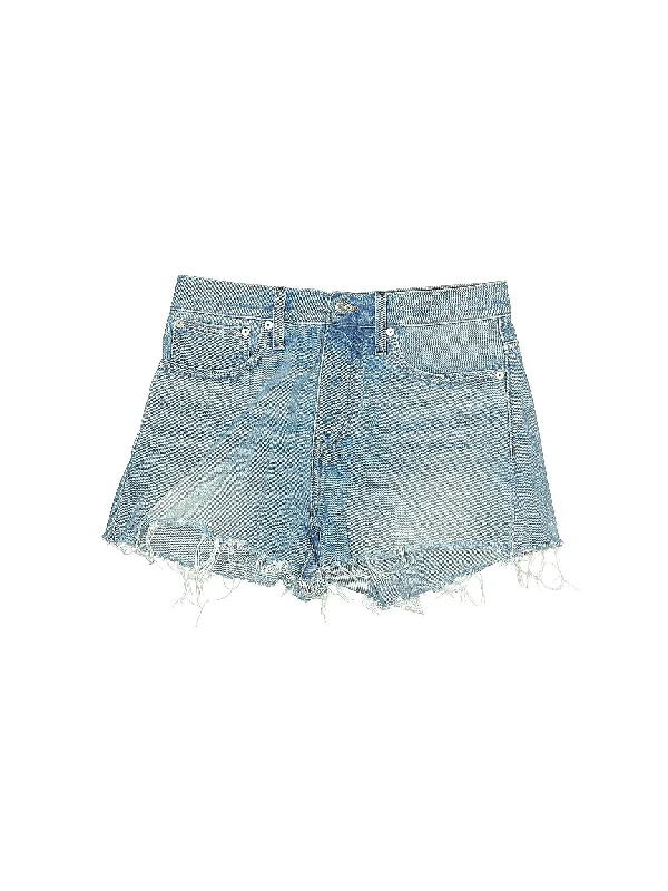 Women's Lace - Trimmed Shorts in White for a Romantic and Elegant OutfitMid-Rise Denim Shorts in Light Wash