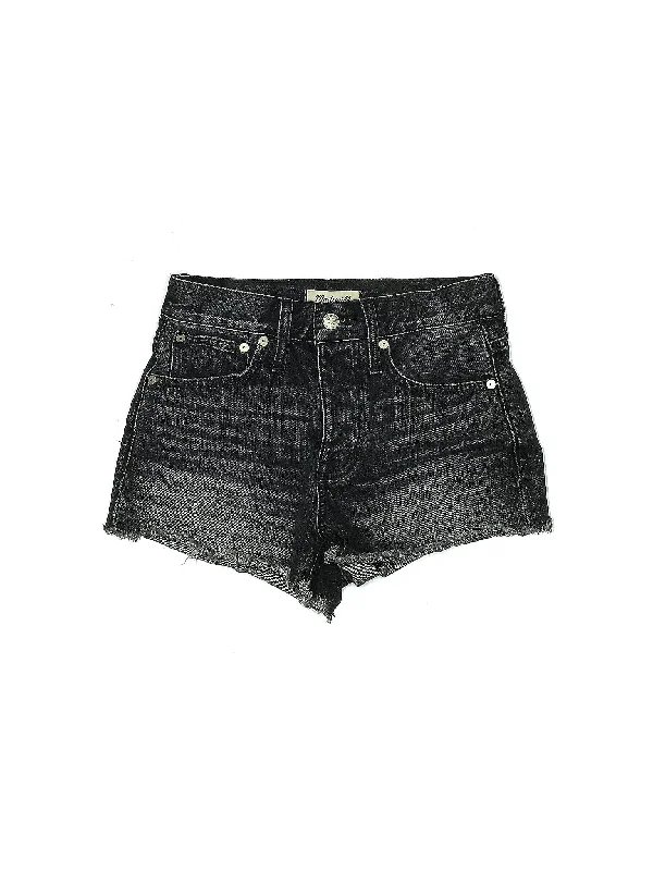 Plus Size Women's Stretch Denim Shorts with Belt Loops in Medium Wash for a Versatile FitMid-Rise Denim Shorts in Medium Wash