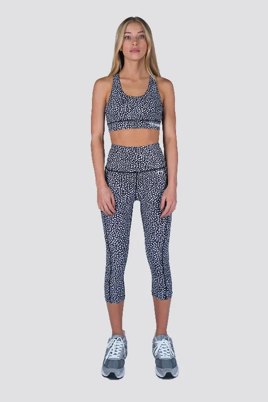 Women's Tight Trousers with Mesh Panels in Black for a Sexy and Modern AppearanceMirage 7/8 Highwaisted Leggings - Speckle Black