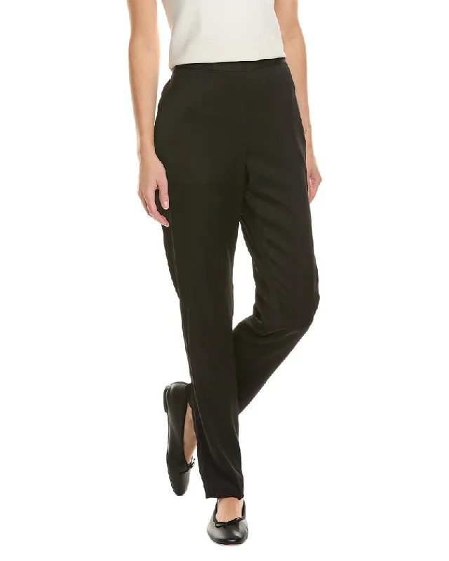 Women's Leather - Look Tight Trousers with Zipper Details in Dark Gray for an Urban StyleRebecca Taylor Satin Cigarette Pant