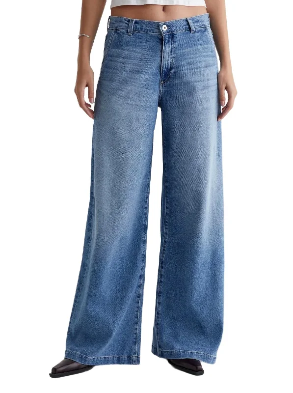 Plus - size women jeans for a comfortable and stylish fitStella Low Slung Palazzo Jeans In Dune