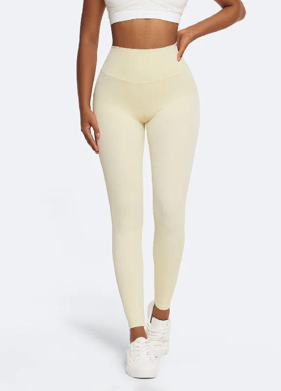 Women's Tight Trousers with Drawstring Waist in Khaki for a Relaxed and Adjustable FitV-Seam Leggings with Push Up