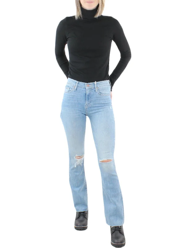 Distressed women jeans for a trendy and edgy lookWeekender Fray Womens Bootcut Destroyed Flare Jeans