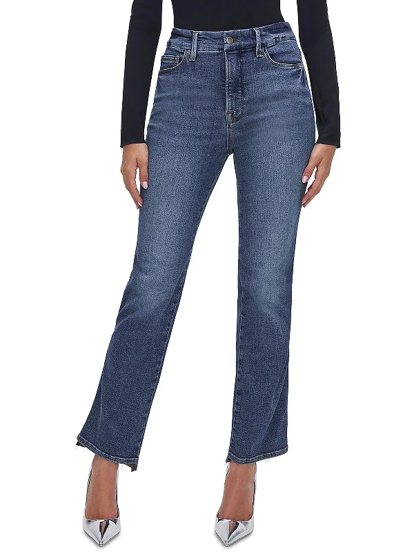 Stretch women jeans for enhanced mobility and comfortWomens Ankle Denim Straight Leg Jeans