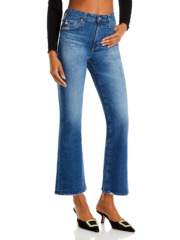 High - rise flare women jeans for a 70s - inspired lookWomens Cropped Denim Bootcut Jeans