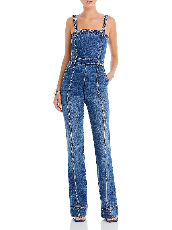 Jeggings women jeans combining the comfort of leggings and style of jeansWomens Denim Smocked Overall Jeans