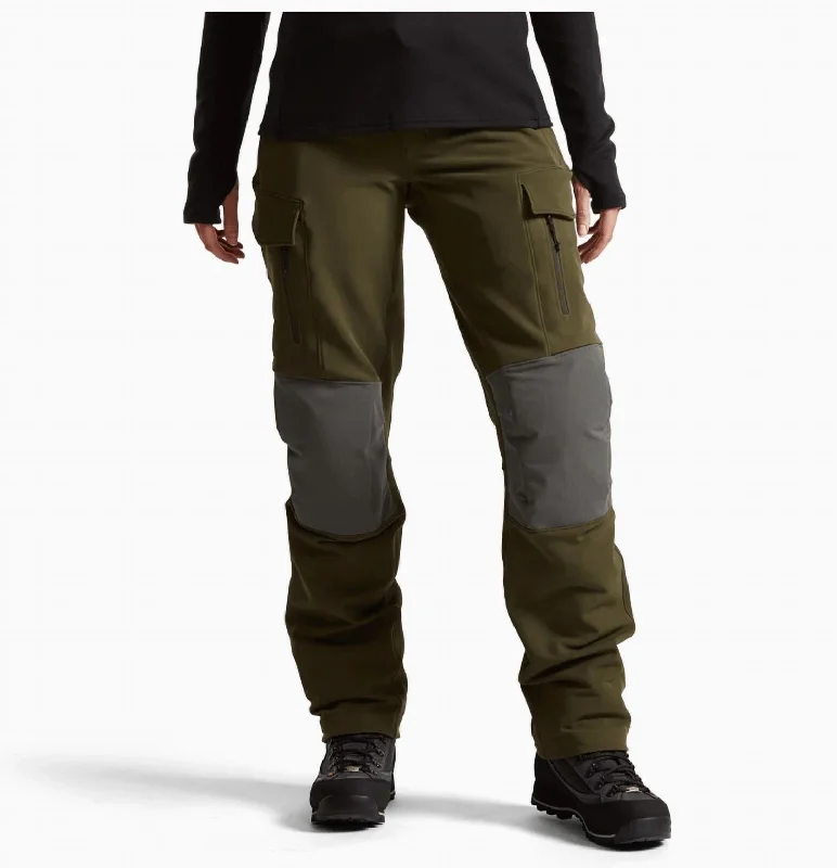 Women's Tight Trousers with Mesh Panels in Black for a Sexy and Modern AppearanceWomen's Timberline Pants In Deep Lichen