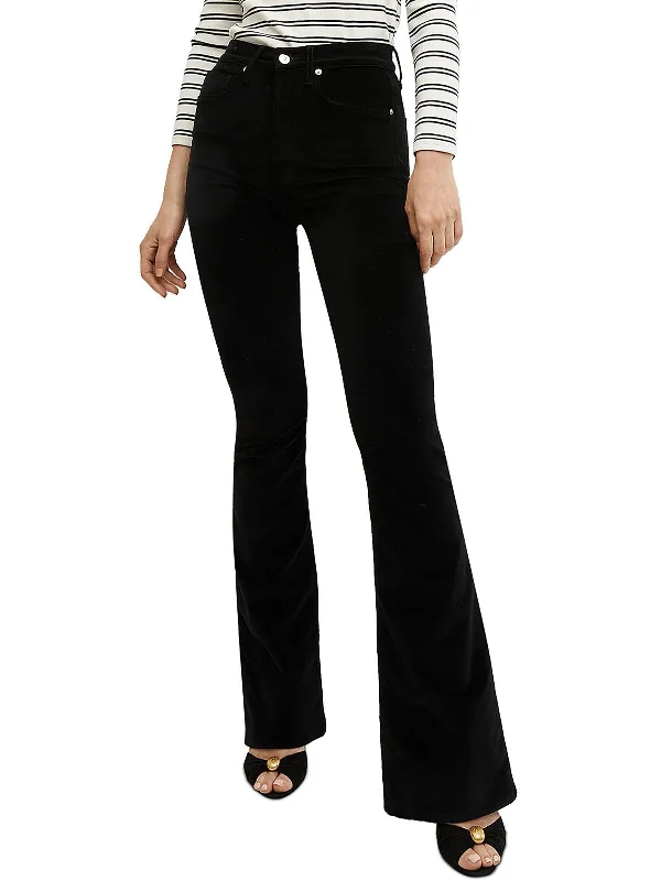 Straight - leg women jeans with a classic and timeless appealWomens Velvet Bell Bottoms Flared Jeans