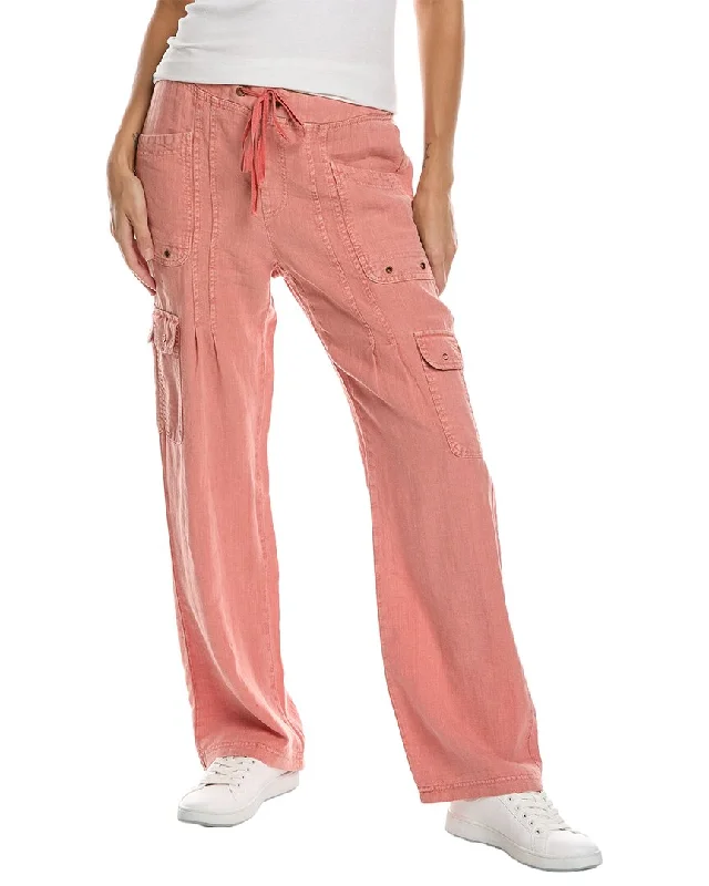 Women's Tight Trousers with Rhinestone Embellishments in Silver for a Sparkly LookXCVI Linen Pant