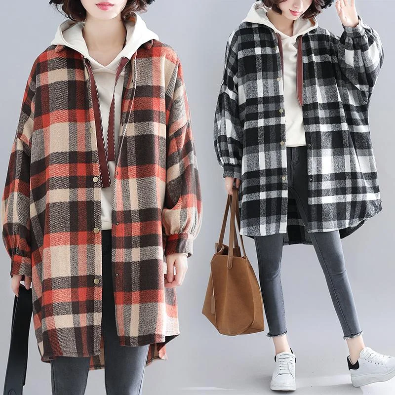 plus size women cardigan for comfortable layeringAutumn And Winter Loose  Padded Lantern Sleeve Cardigan