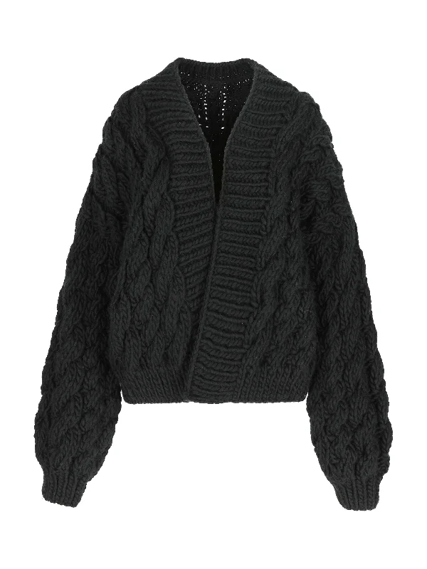 hooded women cardigan for added warmth and styleBIBI CABLE BOMBER