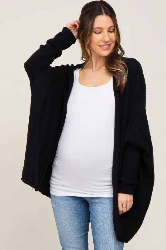 button down women cardigan with vintage buttonsBlack Dolman Sleeve Maternity Cardigan Sweater