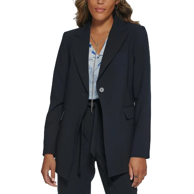 Women's Slim - Fit Blazers in Charcoal Gray for a Professional AppearanceCalvin Klein Womens Suit Separate Business One-Button Blazer