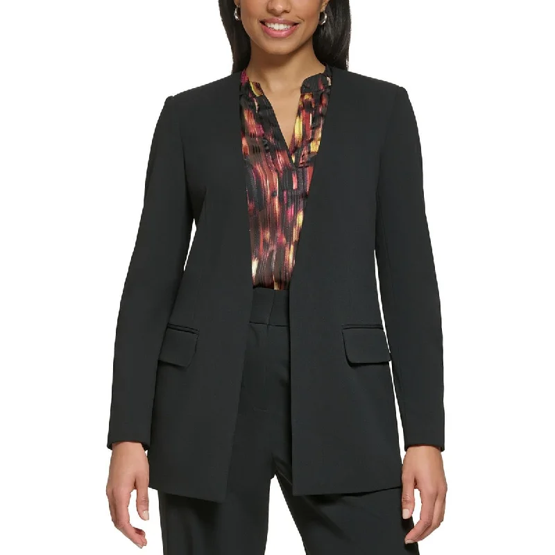 Women's Slim - Fit Blazers in Charcoal Gray for a Professional AppearanceDKNY Womens Collarless Business Open-Front Blazer