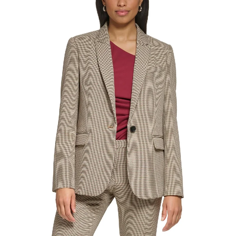 Plus Size Women's Double - Breasted Wool Blazers for Winter Office WearDKNY Womens Petites Suit Separate Office One-Button Blazer