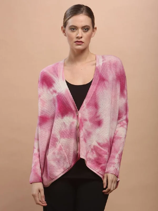 plus size women cardigan for comfortable layeringHand Dye Oversized Cardigan in Mongolia Cashmere