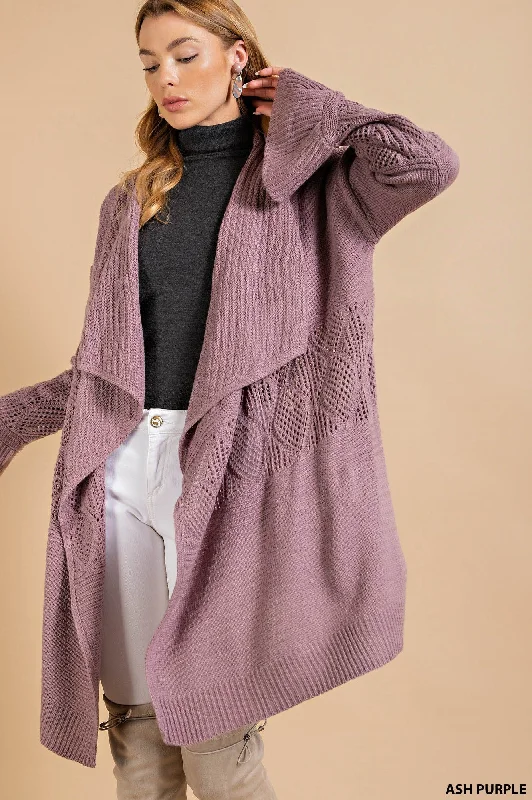 maternity women cardigan for expecting momsLavender Bell Sleeve Cardigan