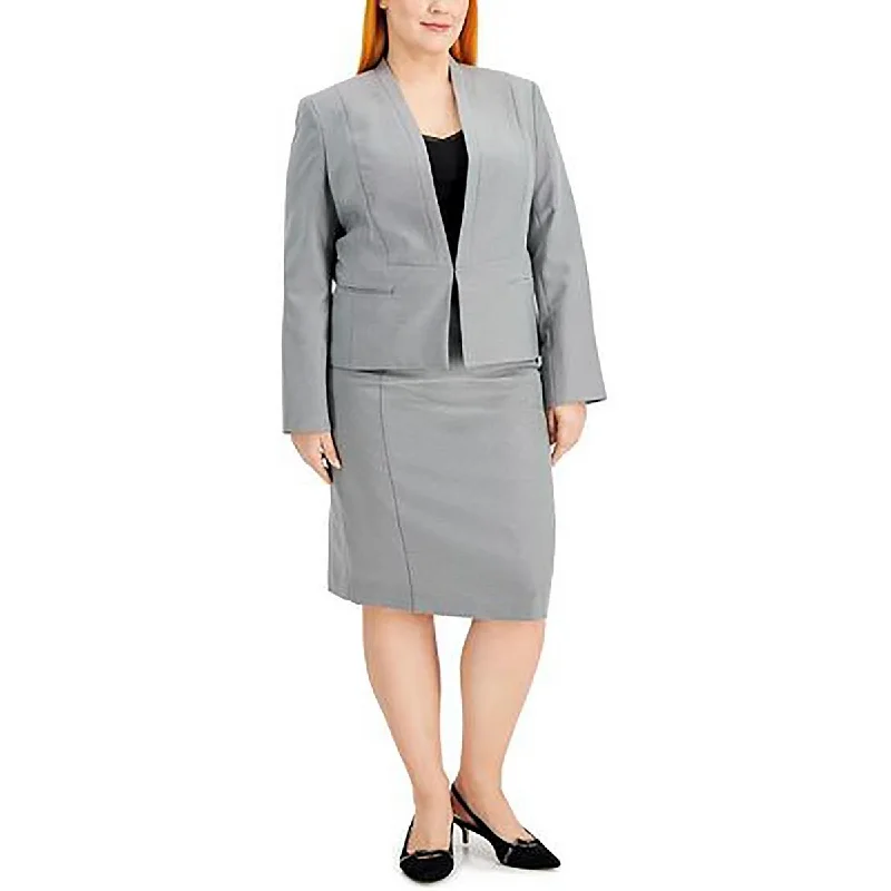 Women's Longline Linen Blazers in Pastel Colors for Summer EventsLe Suit Womens Plus Textured  Open-Front Blazer