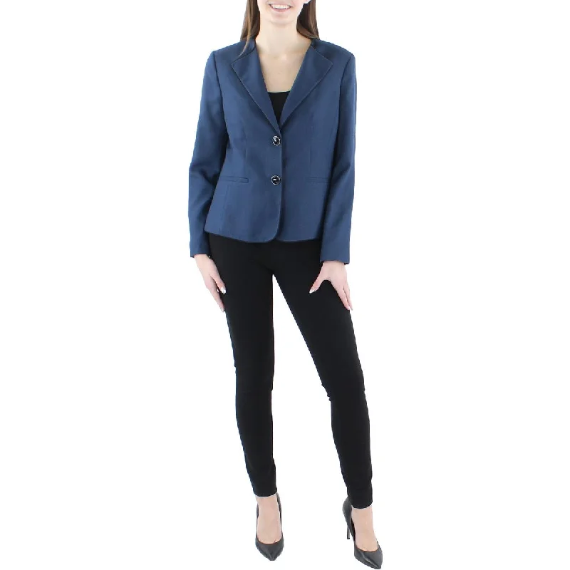 Plus Size Women's Double - Breasted Wool Blazers for Winter Office WearLe Suit Womens Woven Long Sleeves Two-Button Blazer