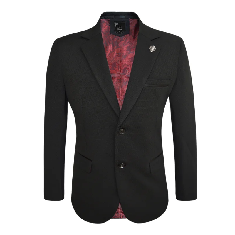 Double - Breasted Women's Leather Blazers in Taupe for an Edgy LookMen's Blazer Black 522