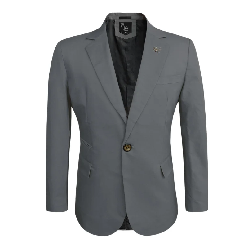 Double - Breasted Women's Polyester Blazers in Bright Colors for a Fun StyleMen's Cotton-Stretch Blazer Dark Grey 517