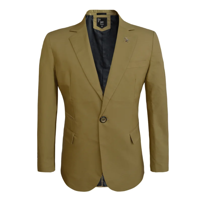 Women's Slim - Fit Blazers in Charcoal Gray for a Professional AppearanceMen's Cotton-Stretch Blazer Gold 517